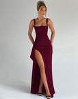 Abito lungo elegante da donna con schiena scoperta per occasioni formali
