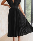 Abito lungo elegante plissettato da donna