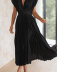 Abito lungo elegante plissettato da donna