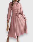 Abito Midi Elegante Plissettato da Donna