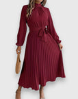 Abito Midi Elegante Plissettato da Donna