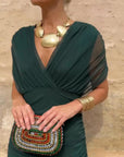Abito lungo da donna elegante con scollo a V Fantasy per feste