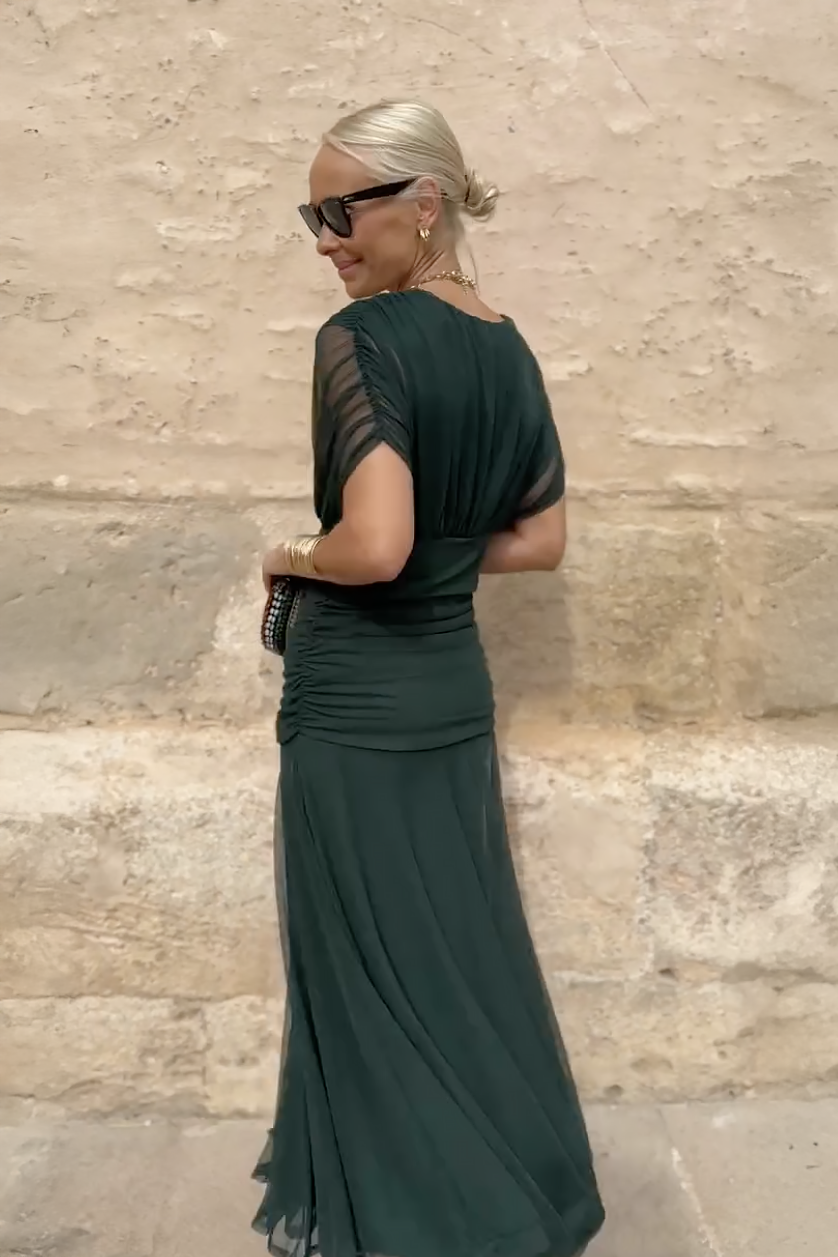 Abito lungo da donna elegante con scollo a V Fantasy per feste