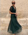 Abito lungo da donna elegante con scollo a V Fantasy per feste