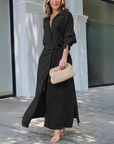 Abito lungo elegante da donna con scollo a V