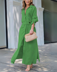 Abito lungo elegante da donna con scollo a V