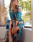 Abito lungo bohemien floreale da donna