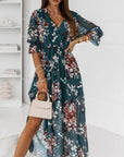 Abito lungo da donna in chiffon floreale