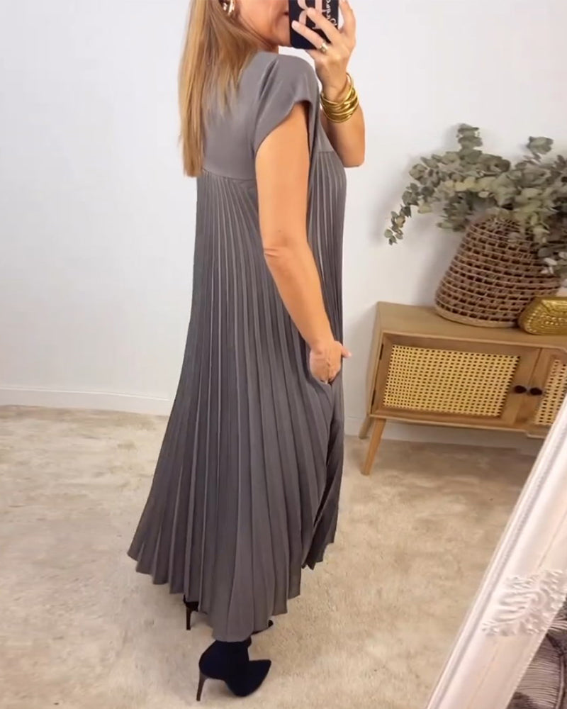 Abito lungo plissettato fluido da donna per eventi cocktail