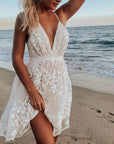 Vestito Mini in Pizzo Bianco da Donna