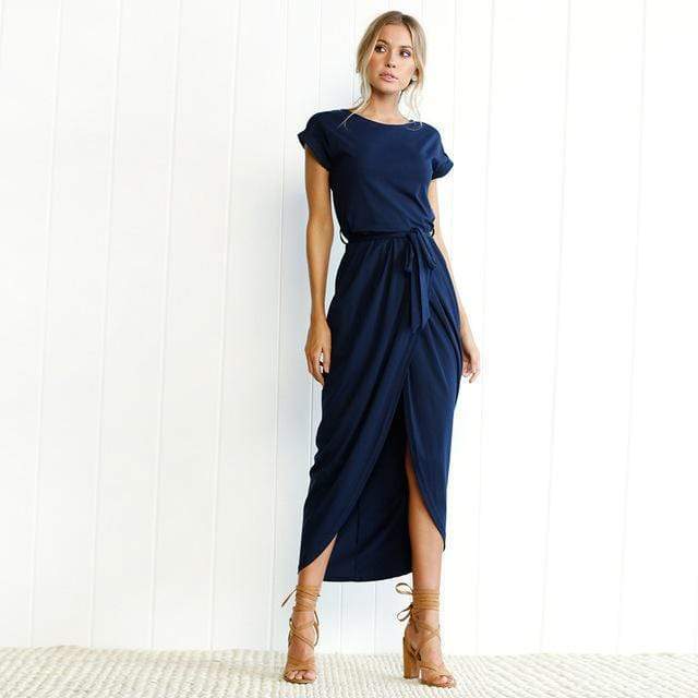 Abito lungo da donna con spacco maxi