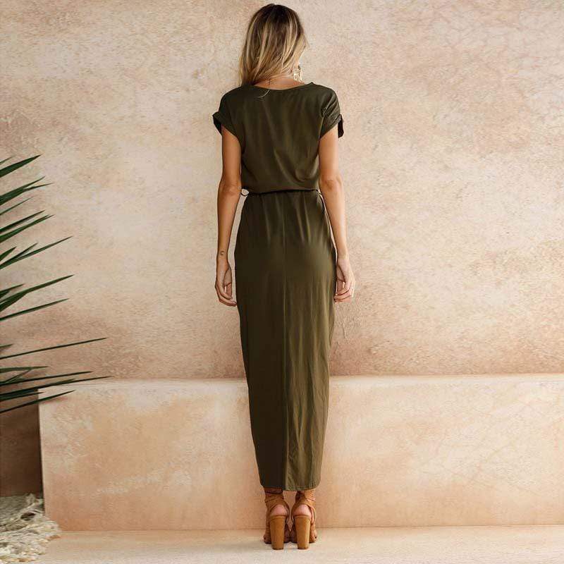 Abito lungo da donna con spacco maxi