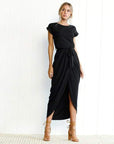 Abito lungo da donna con spacco maxi