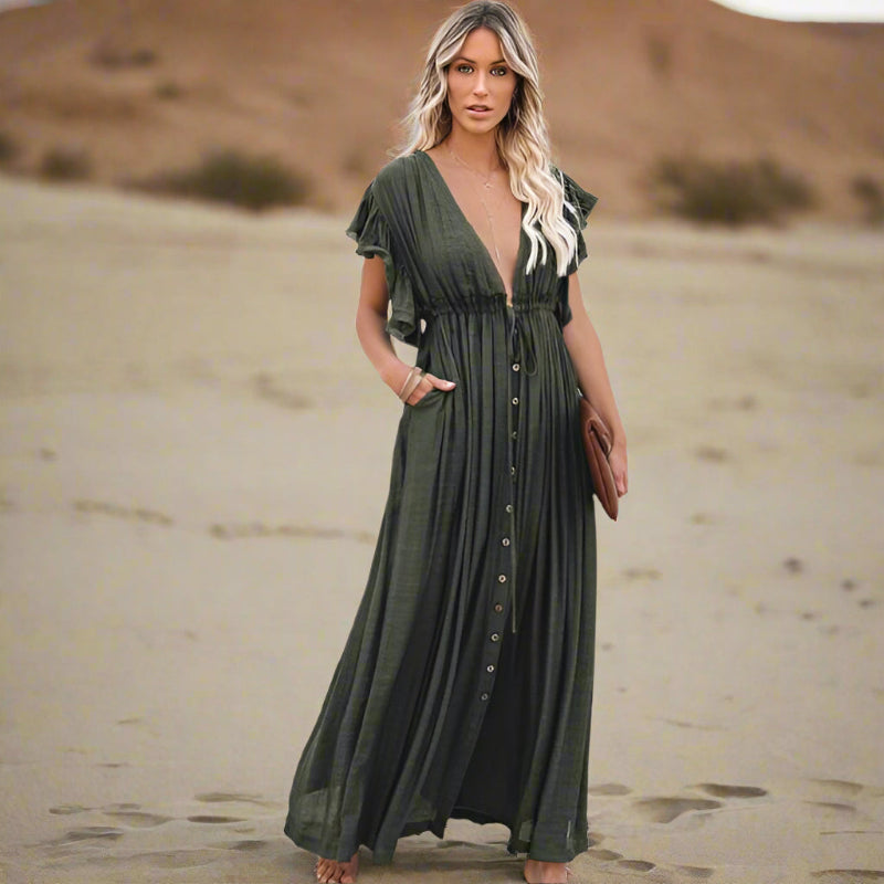 Abito lungo da donna - Copricostume estivo da spiaggia
