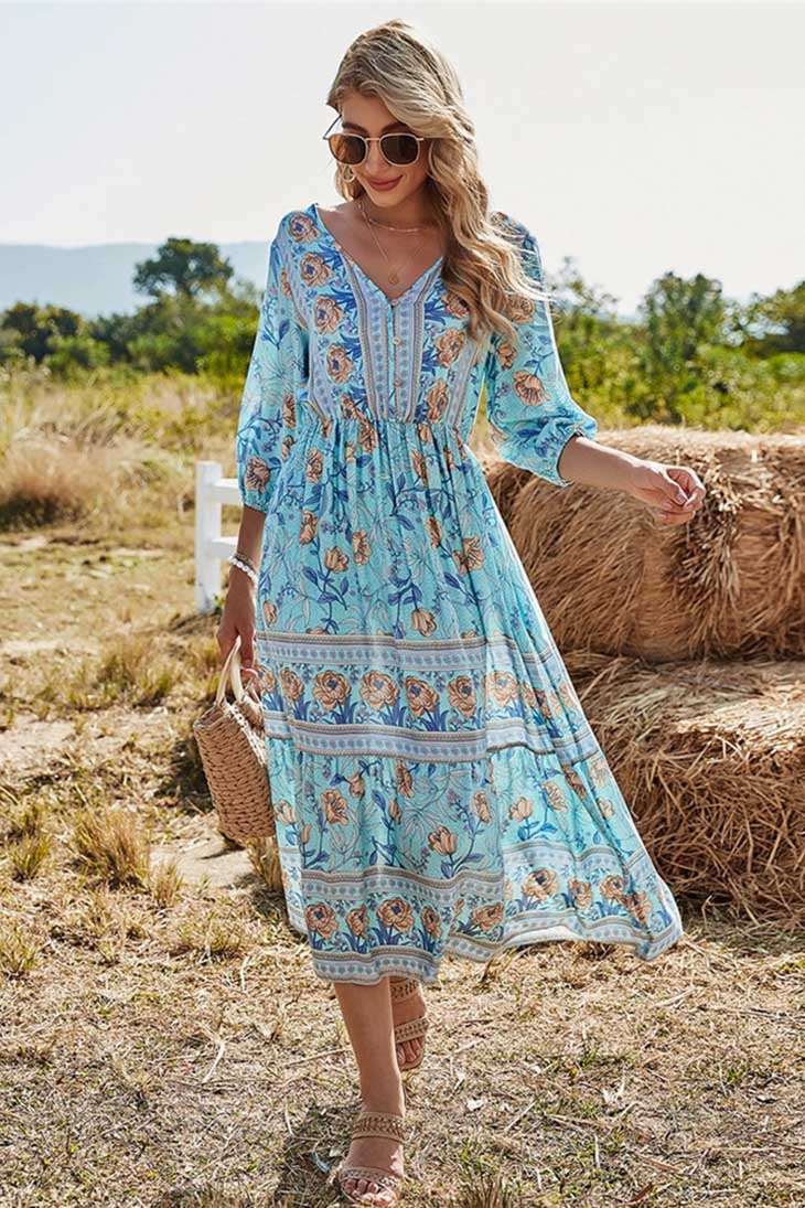 Abito lungo da donna per la primavera