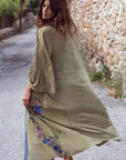 Abito lungo da donna con maniche kimono