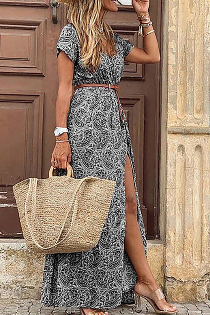 Abito lungo da donna con spacco