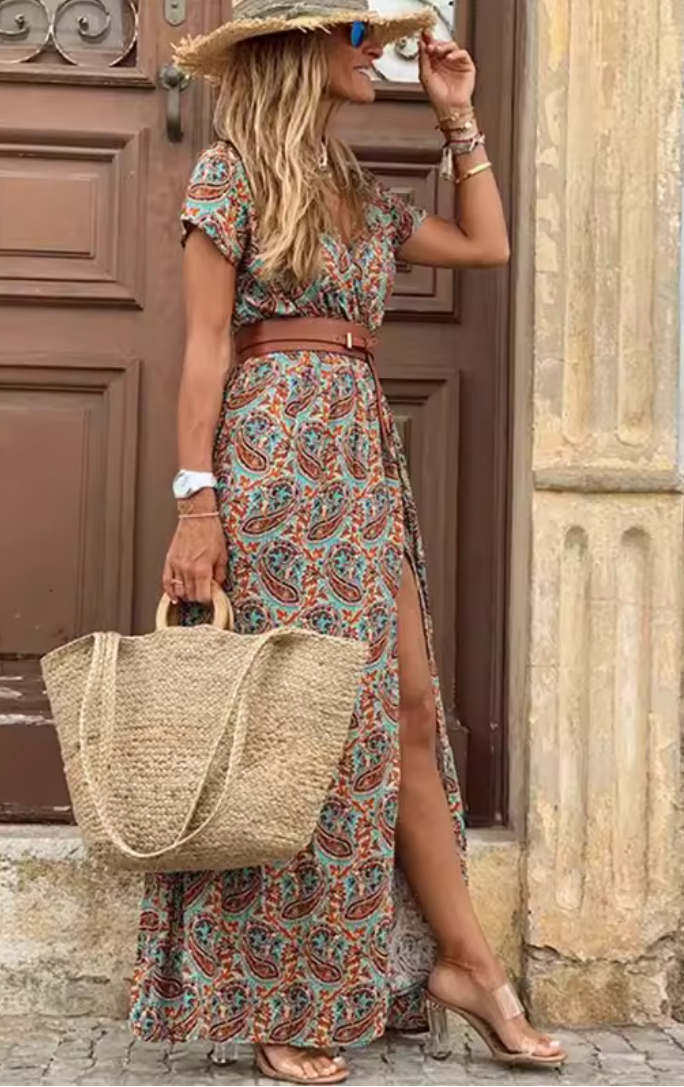 Abito lungo da donna con spacco