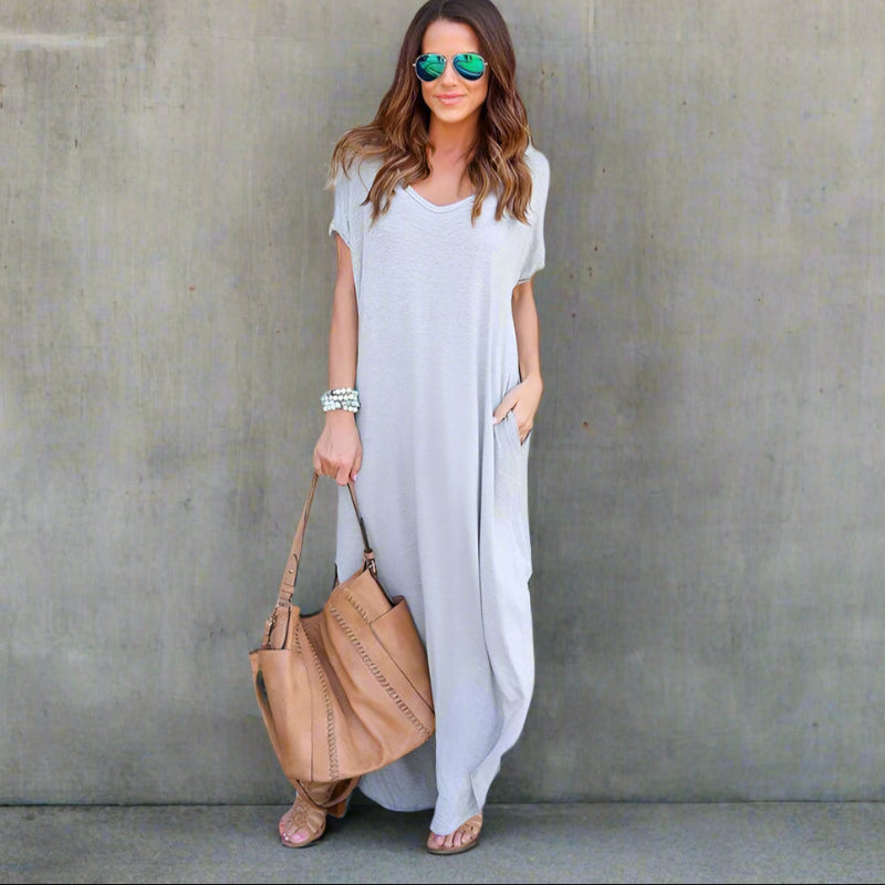 Abito lungo da donna in stile T-shirt
