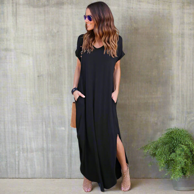 Abito lungo da donna in stile T-shirt
