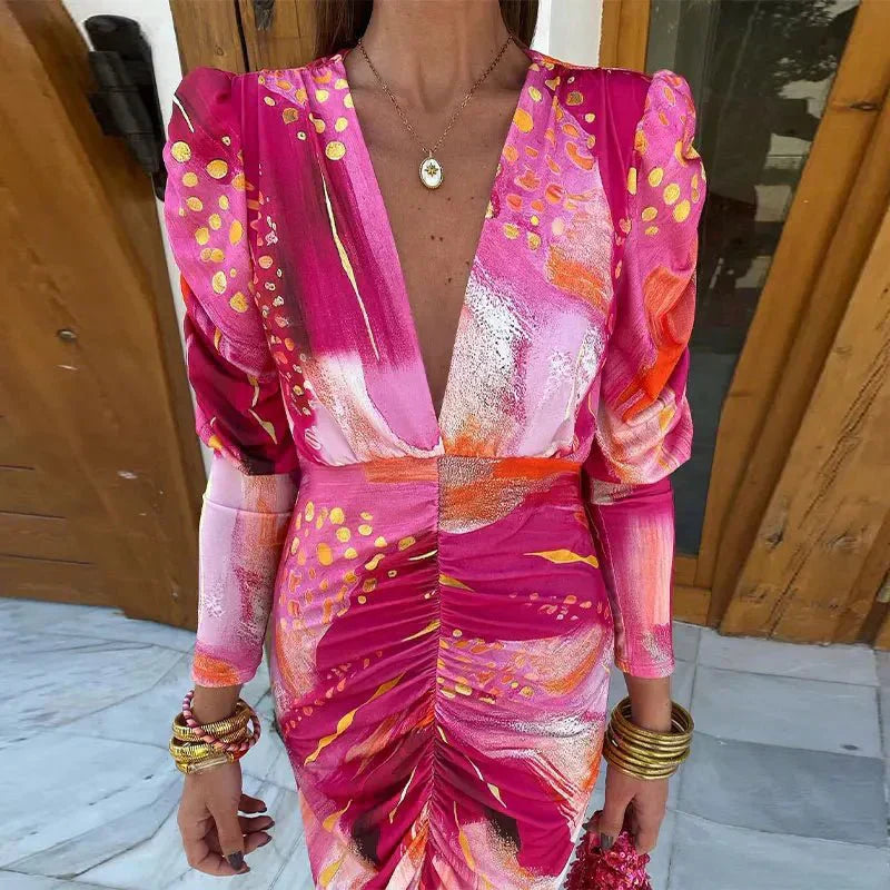 Abito lungo avvolgente da donna per invitate a matrimoni - Eleganza serale