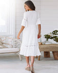 Abito midi da donna bianco