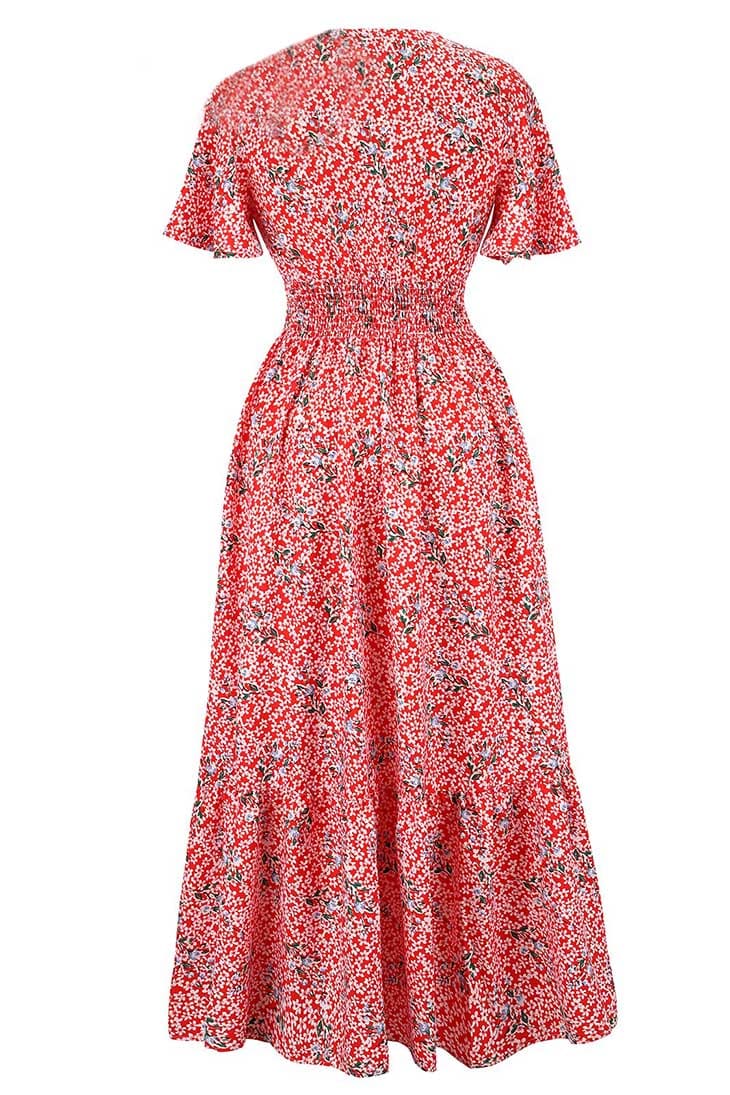 Abito lungo rosso da donna