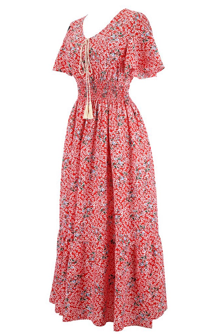 Abito lungo rosso da donna