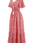 Abito lungo rosso da donna