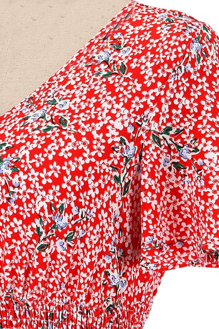 Abito lungo rosso da donna