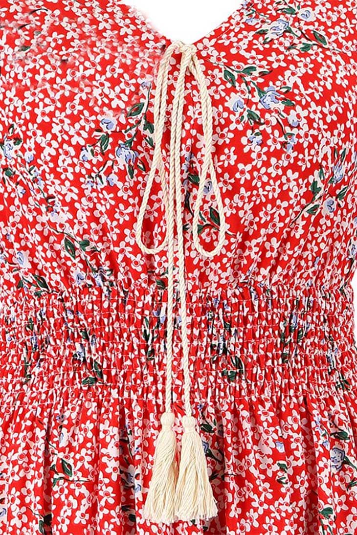 Abito lungo rosso da donna