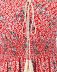 Abito lungo rosso da donna