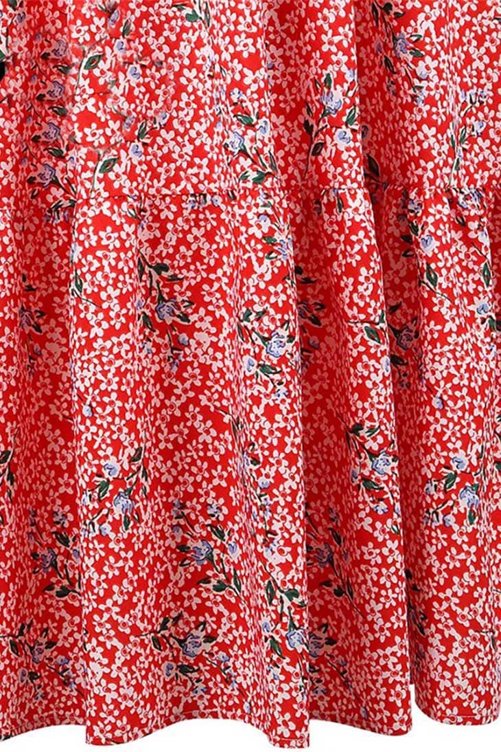 Abito lungo rosso da donna