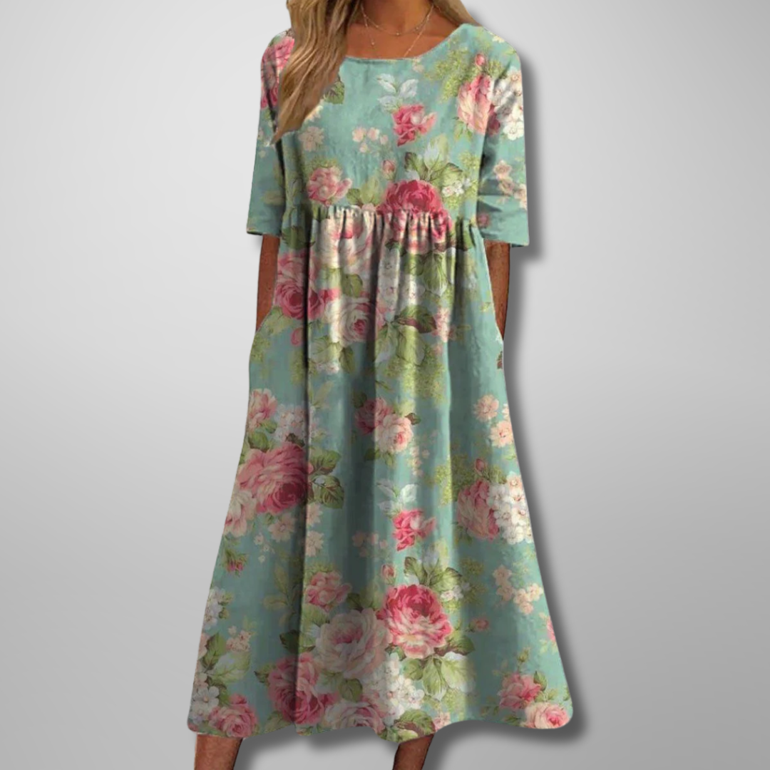 Abito midi floreale donna a vestibilità comoda