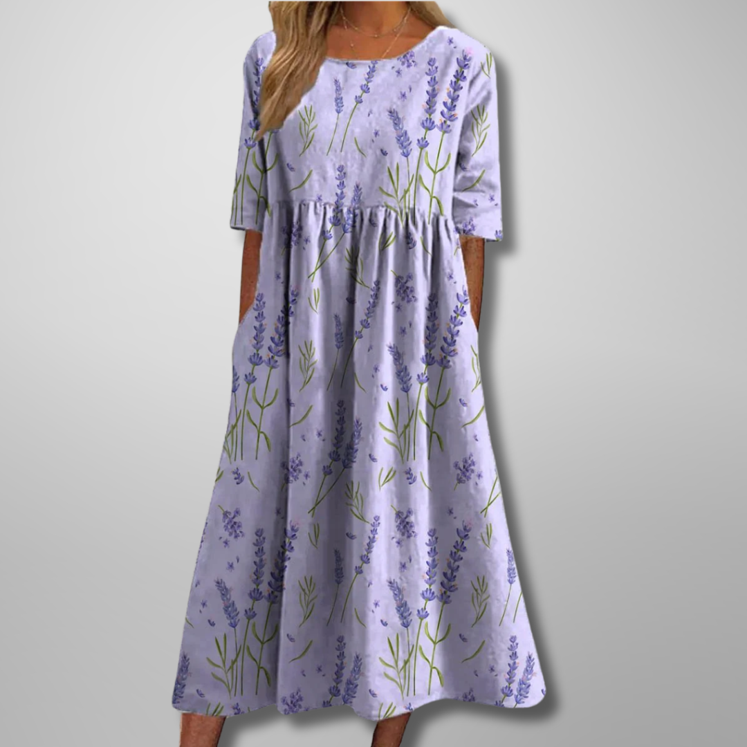 Abito midi floreale donna a vestibilità comoda