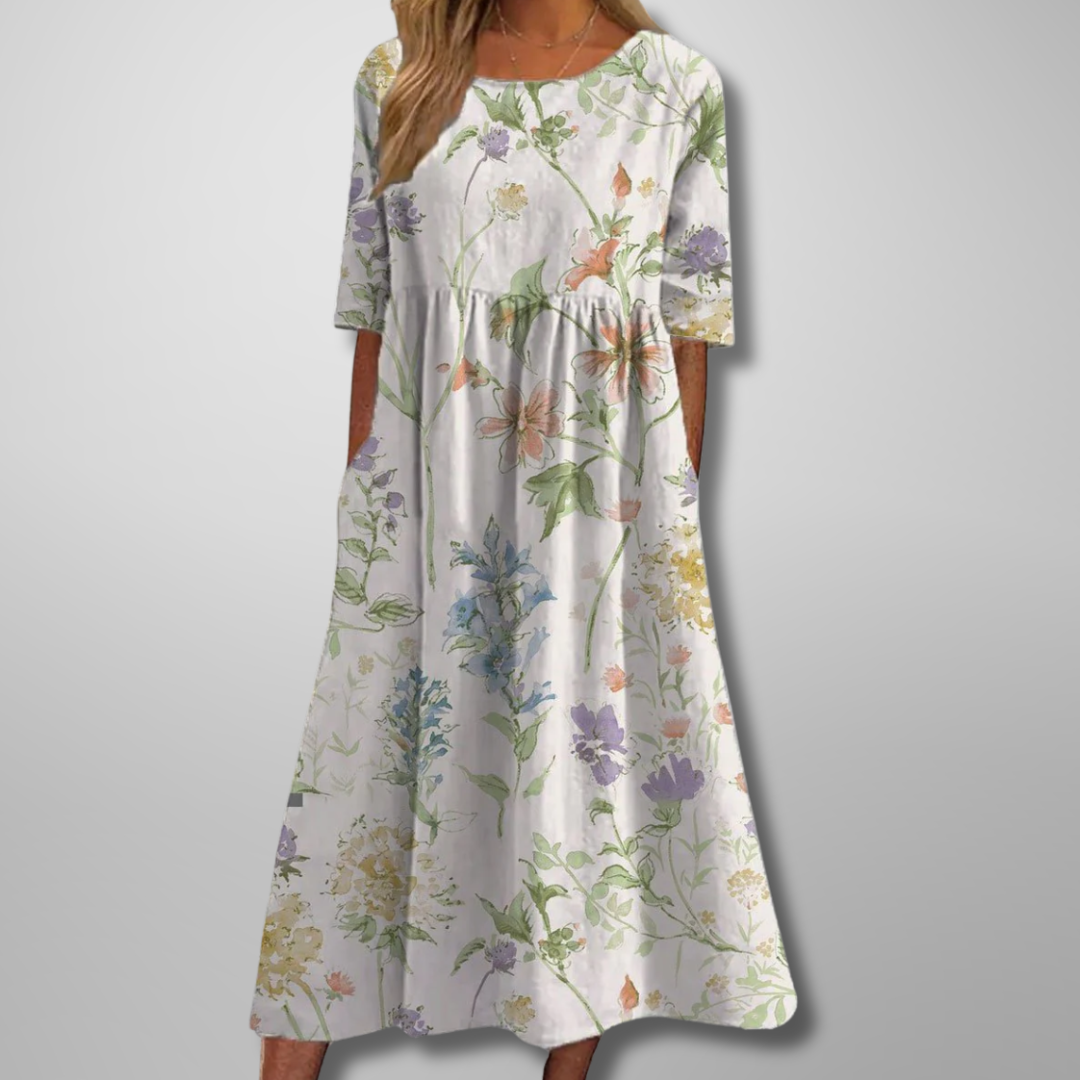 Abito midi floreale donna a vestibilità comoda