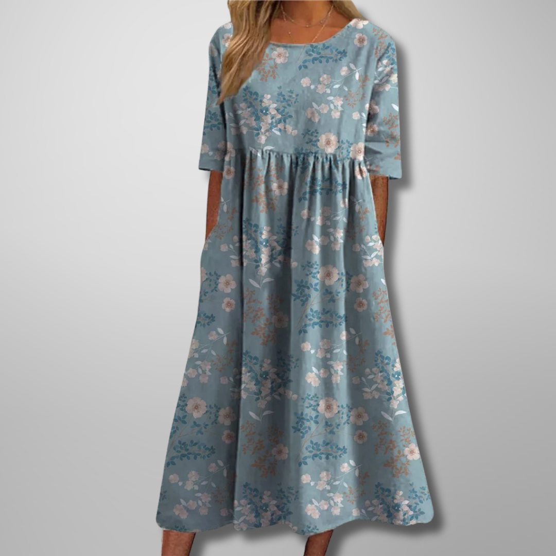 Abito midi floreale donna a vestibilità comoda