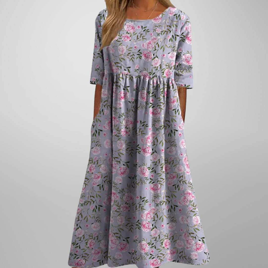 Abito midi floreale donna a vestibilità comoda