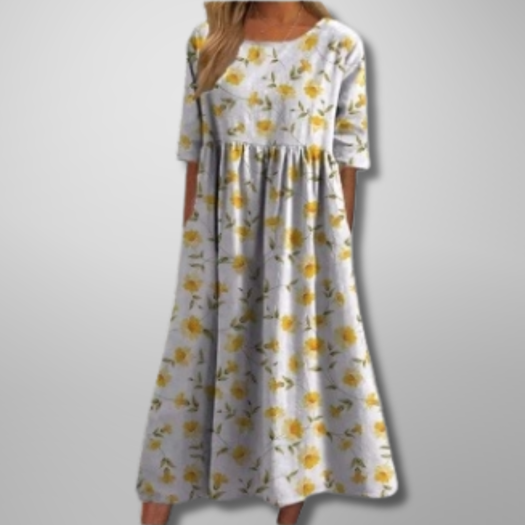 Abito midi floreale donna a vestibilità comoda