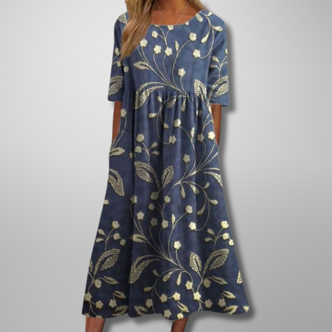 Abito midi floreale donna a vestibilità comoda