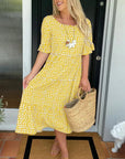 Abito midi comodo da donna con pois