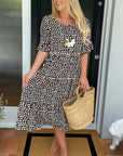 Abito midi comodo da donna con pois