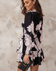 Vestito Mini Bohemien da Donna con Scollo a V