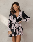 Vestito Mini Bohemien da Donna con Scollo a V