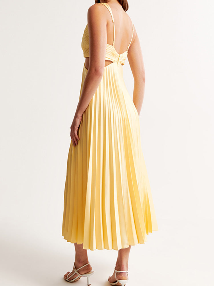 Abito lungo da donna con scollo a V per invitati a matrimoni - Abbigliamento elegante da sera