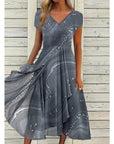 Abito midi donna con scollo a V