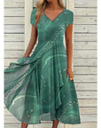 Abito midi donna con scollo a V