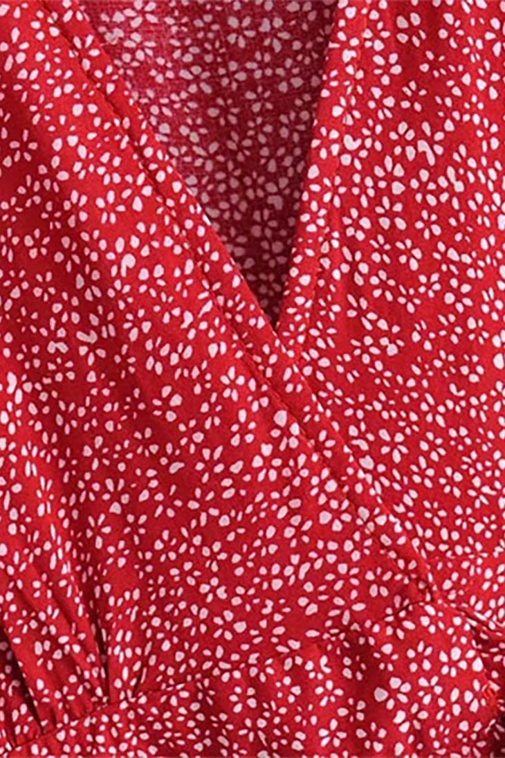 Abito midi donna con scollo a V