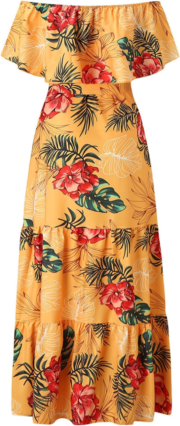 Abito lungo giallo da donna