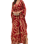 Yana Kaftan Donna Taglia Grande – Abito Maxi da Spiaggia in Viscosa, Scollo a V e Maniche a Pipistrello Bohemien